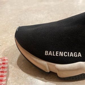 Balenciaga Women's Black Speed Bubble-heel High-top Sock Sneakers size 6